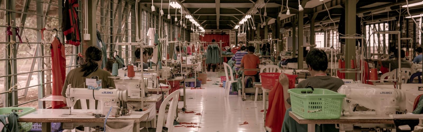 Een textielfabriek in Indonesië